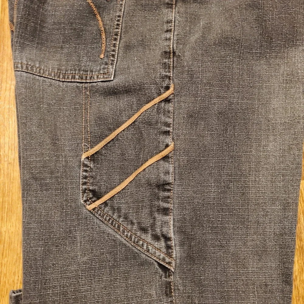 Vintage 90s Karl Kani‎ Jeans Men 38x33 Black Baggy Wide Leg Carpenter Hip Hop - Picture 4 of 12